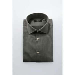 Baldinini Trend Cotton Casual Shirt Men Gray Shirts